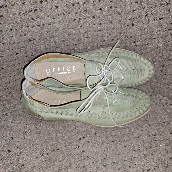OFFICE London-Sage Green Nubuck Fisherman/Ghillie Sandals-Sz 40-Excellent - Picture 7 of 8